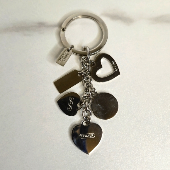 Coach Purple Hearts Charm Keychain Keyring - Picture 3 of 6